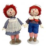 Porcelain Raggedy Ann & Andy Dolls by Ideal