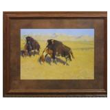 Indians Simulating Buffalo Giclï¿½e by F. Remington