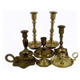 Lot of Assorted Brass Candleholders