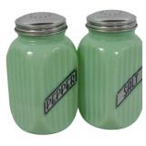 Jadeite Salt and Pepper Shakers 5"