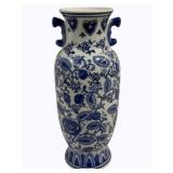 Blue & White Porcelain Vase 14"