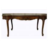 French Carved Coffee Table, Brass Gallery