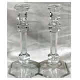 2 Crystal Candleholders - 9.5"