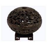 Wood Sphere w/ Stand - 9"