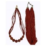 Pair of Coral Style Necklaces - C.O Co & Lee Sands