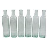 6 Glass Bottles 10"