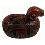 Large Carved Wood Box - 12 x 8 x 9