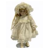 Vintage Porcelain Doll w/ Stand - 16"