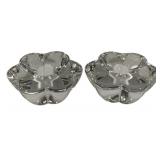 Pair of Orrefors Crystal Candleholders 4"