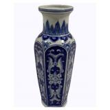 Blue & White Porcelain Vase 12"