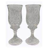 Pair Crystal Hurricane Lamps 12"