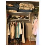 Closet Lot of Assorted Clothes, Pillows & More