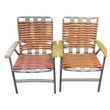 2 Vintage Folding Arm Chairs - 28 x 30 x 36