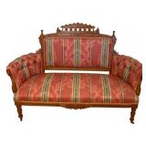Antique Victorian Carved Settee - 62 x 23 x 40