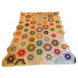 Vintage Hand Stitched Quilt - 80 x 60
