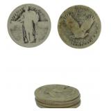 6 Walking Liberty Quarters