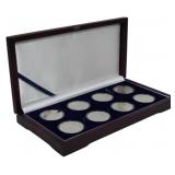 Set of 8 Morgan Silver Dollar in Cases in Box