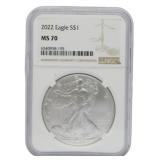 2022 MS70 Eagle Silver Dollar in Case
