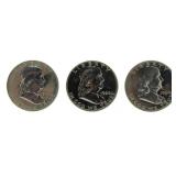 3 1960 Franklin Half Dollars