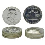 10 1961 Franklin Half Dollars