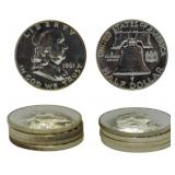 10 1961 Franklin Half Dollars