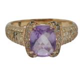 925 Sterling Amethyst Ring Size 6.5