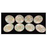 8 Rose Medallion China Plates - 6.5" Round