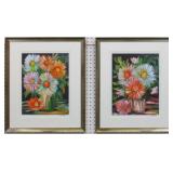 2 Cosmos in Vase Artist Proof Signed by Anna