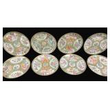 8 Rose Medallion China Plates - 9.5" Round