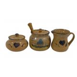 3 Pieces Art Pottery - Signed