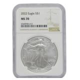 2022 MS70 Eagle Silver Dollar in Case