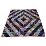 Log Cabin Quilt Silk & Other Materials Quilt