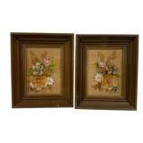 Pair Framed Vintage Shell Art 11.5 x 9.5