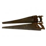 2 Antique Saws - 28.5, 29.5" Long