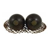 2 Antique Wood Lawn Bowling Balls
