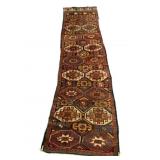 Antique Kazak Runner Rug, as is