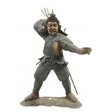 Japanese Bronze Warrior Statue - 25 x 15