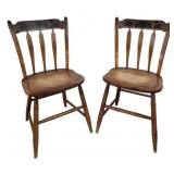 Pair Hitchcock Signed & Stenciled Chairs