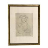Corot Girl With Beret Framed Print