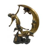 Bronze Ladies with Moon Sculpture