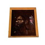 Vintage Framed Cloth Portrait 19 x 16