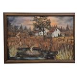 Signed Oil on Canvas Painting 27.5 x 37.5