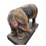 Vintage Etched Elephant Figurine 4"-as is