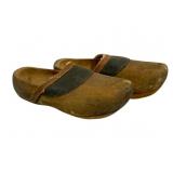 Pair Vintage Wooden Clogs - 13.5 x 5