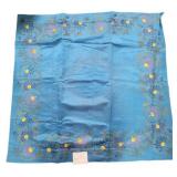 Turquoise Blue Embroidered Table Scarf