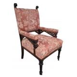 Antique Eastlake Walnut Carved Chair