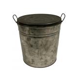 Metal Bucket w/ Lid 11 x 11