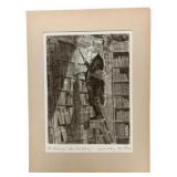 2 Detailed Ink Drawings, signed - 16 x 11.5