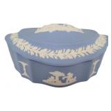 Vintage Wedgwood Jasperware Oval Trinket Box