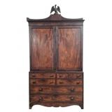 19th Century George IV Linen Press w/ Eagle